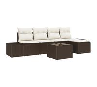 Vidaxl Ensemble De Canapé De Jardin 5 Pièces Avec Coussins Gris En Poly Rattan Gris