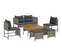 vidaXL Ensemble de canapé de jardin 6 pcs en polyrotin Gris et gris foncé – Moderne pour terrasse