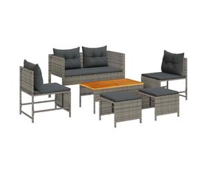 vidaXL Ensemble de canapé de Jardin 6 pc Gris et Gris foncé polyrotin | Ce meuble a un look moderne qui rend n'importe quel espace extérieur vraiment sympa, Les coussins sont super agréables,