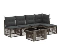 vidaXL Ensemble de canapé de Jardin 6 pc Gris polyrotin
