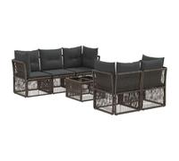 vidaXL Ensemble de canapé de Jardin 6 pc Gris polyrotin