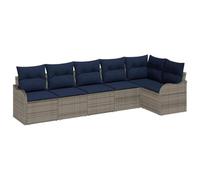 vidaXL Ensemble de canapé de Jardin 6 pc Gris polyrotin