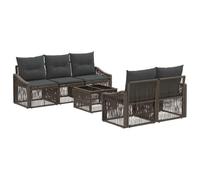 vidaXL Ensemble de canapé de Jardin 6 pc Gris polyrotin