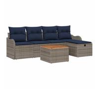 vidaXL Ensemble de canapé de Jardin 6 pc Gris polyrotin