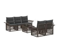 vidaXL Ensemble de canapé de Jardin 6 pc Gris polyrotin
