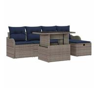 vidaXL Ensemble de canapé de Jardin 6 pc Gris polyrotin