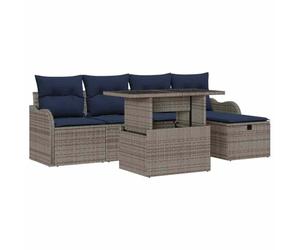 vidaXL Ensemble de canapé de Jardin 6 pc Gris polyrotin | Change de look quand tu veux, Idéal pour l'extérieur avec des caractéristiques protectrices, Tissé à la main, c'est un vrai