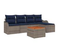 vidaXL Ensemble de canapé de Jardin 6 pc Gris polyrotin | Tu peux l'arranger de plein de façons, Ils sont super doux pour un max de relaxation, Fait avec des matériaux costaud qui
