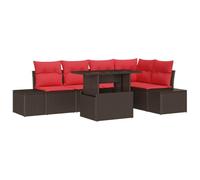 vidaXL Ensemble de canapé de Jardin 6 pc Marron polyrotin | Des dispos personnalisables pour tous les espaces, Confectionné avec soin pour un détail unique, Tissu qui supporte les UV