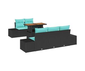 vidaXL Ensemble de canapé de Jardin 6 pc Noir Poly rotin | Change-le comme tu veux, Tiens bon face à la météo, Coussins qui te font kiffer