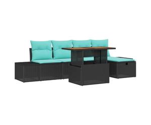 vidaXL Ensemble de canapé de Jardin 6 pc Noir polyrotin | tu peux l'adapter à n'importe quel espace, matériaux solides, parfaits pour l'extérieur, un coup d'éponge et c'est bon