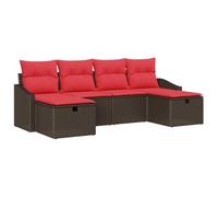 vidaXL Ensemble de canapé de Jardin 6 pc polyrotin