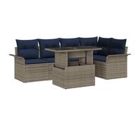 vidaXL Ensemble de canapé de Jardin 6 pcs Gris Poly Rattan, Canapé d'extérieur modulaire Moderne, Plaisir sur Votre terrasse, fauteuils Lounge et Relaxation