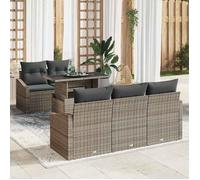 vidaXL Ensemble de canapé de jardin 6 pcs Gris Poly rotin 3357652