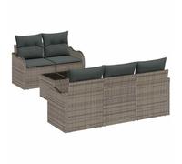 vidaXL Ensemble de canapé de Jardin 6 pcs Gris Poly rotin, Set de Jardin, mobilier extérieur, sièges stylés, modulable, Lounge, résistant aux intempéries, canapé Patio