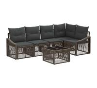 vidaXL Ensemble de canapé de Jardin 6 pcs Gris polyrotin, Canapé de Jardin, Design modulable, résistant aux intempéries, Confort Balcon, Salon extérieur, mobilier arrière-Cour