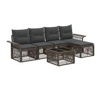 vidaXL Ensemble de canapé de Jardin 6 pcs Gris polyrotin, Canapé de Jardin Moderne, résistant aux intempéries, Design modulable, Fauteuil de terrasse, détente en extérieur