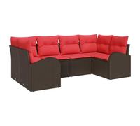 vidaXL Ensemble de canapé de Jardin 6 pcs Marron Poly Rattan, Salon de Jardin, canapé Lounge Moderne, mobilier en rotin synthétique, détente et sièges Polyvalents
