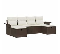 vidaXL Ensemble de canapé de Jardin 6 pcs Marron Poly rotin, Canapé modulable pour Le Jardin et la terrasse, léger, Durable, résistant aux UV, idéal pour l'extérieur
