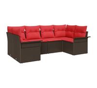 vidaXL Ensemble de canapé de Jardin 6 pcs Marron Poly rotin, Jardin et Terrasse, Canapé modulable, résistant aux UV, sièges Flexibles pour Un Espace Moderne