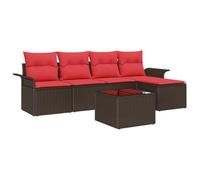 vidaXL Ensemble de canapé de Jardin 6 pcs Marron polyrotin, Canapé modulable de Jardin et terrasse, Salon en rotin Solide, mobilier de Stockage pour se détendre