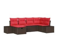 vidaXL Ensemble de canapé de Jardin 6 pcs Marron polyrotin, Salon Moderne pour Jardin et terrasse, mobilier d'extérieur résistant, modules UV, canapé Confortable en rotin