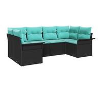 vidaXL Ensemble de canapé de Jardin 6 pcs Noir Poly rotin, Jardin et Terrasse, Canapé modulable, résistant aux UV, sièges Flexibles pour Un Espace Moderne