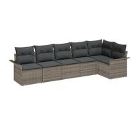 Vidaxl Ensemble De Canapé De Jardin 6 Pièces Avec Coussins Gris En Poly Rotin Gris
