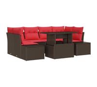 vidaXL Ensemble de canapé de Jardin 7 pc 6-Nombre de Places | Change facilement selon ton espace, Ajuste la hauteur pour toi, Ça claque et c'est costaud, en plus ça donne un style sympa