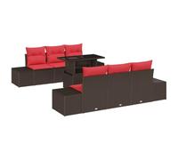 vidaXL Ensemble de canapé de Jardin 7 pc 6-Nombre de Places | Choix de sièges à votre goût, Texture unique qui donne du caractère à votre extérieur, Conçu pour durer face aux éléments