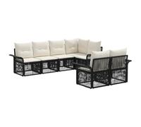 vidaXL Ensemble de canapé de Jardin 7 pc 7-Nombre de Places Noir