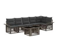vidaXL Ensemble de canapé de Jardin 7 pc Gris et Gris foncé polyrotin