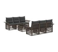 vidaXL Ensemble de canapé de Jardin 7 pc Gris polyrotin