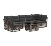 vidaXL Ensemble de canapé de Jardin 7 pc Gris polyrotin
