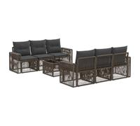 vidaXL Ensemble de canapé de Jardin 7 pc Gris polyrotin