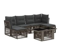 vidaXL Ensemble de canapé de Jardin 7 pc Gris polyrotin