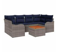 vidaXL Ensemble de canapé de Jardin 7 pc Gris polyrotin | Fait avec des matériaux qui supportent les UV, Livré avec des coussins douillets et amovibles, Agence-le comme tu veux dans