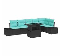 vidaXL Ensemble de canapé de Jardin 7 pc Noir polyrotin | Agencements à ta façon pour tous les espaces, Fait avec soin pour un style unique, Un coup de chiffon humide, et c'est bon