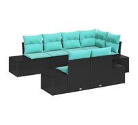 vidaXL Ensemble de canapé de Jardin 7 pc Noir polyrotin | Tu peux facilement le réorganiser comme tu veux , Fait en rattan synthétique pour rester beau dehors , Un super savoir-faire