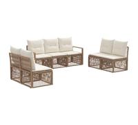 vidaXL Ensemble de canapé de Jardin 7 pcs Beige polyrotin, Canapé de Jardin Moderne, résistant aux intempéries, modulable, Confortable, sur Mesure, en rotin
