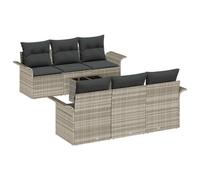 vidaXL Ensemble de canapé de Jardin 7 pcs Gris Clair et Gris foncé, Canapé de Jardin Alfresco, mobilier modulable, sièges Flexibles pour se détendre, Style Contemporain