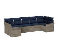 vidaXL Ensemble de canapé de Jardin 7 pcs Gris Poly rotin, Canapé modulaire Moderne pour Jardin et terrasse, résistant UV, mobilier Durable pour espaces Sociaux