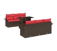 vidaXL Ensemble de canapé de Jardin 7 pcs Marron Poly Rattan, Canapé modulaire Moderne pour Jardin et terrasse, mobilier d'extéRieur, Design Durable et aéré