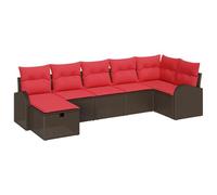 vidaXL Ensemble de canapé de Jardin 7 pcs Marron polyrotin, Canapé de Jardin Chic, Design modulable, Assise en rotin Durable, matériaux résistants pour se détendre Dehors
