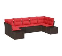 vidaXL Ensemble de canapé de Jardin 7 pcs Marron polyrotin, Canapé modulable Moderne pour Jardin et terrasse, mobilier de Patio, Coin détente à l'extérieur