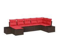 vidaXL Ensemble de canapé de Jardin 7 pcs Marron polyrotin, Mobilier Moderne pour Jardin et terrasse, canapé Patio, Set Lounge, Module pour se détendre