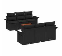 vidaXL Ensemble de canapé de Jardin 7 pcs Noir 55 x 55 x 37 cm, Canapé d'extérieur Moderne pour Jardin et terrasse, Ensemble modulable en rotin, Collection de sièges stylés