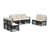 vidaXL Ensemble de canapé de Jardin 7 pcs Noir polyrotin, Canapé de Jardin Moderne, résistant aux intempéries, modulable, Confortable, sur Mesure, en rotin