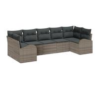 Vidaxl Ensemble De Canapés De Jardin Ensemble De 7 Gris Foncé Rattan