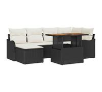 vidaXL Ensemble de canapé de Jardin 7 pièces avec Coussins en Poly rotin Noir, modulable et Facile à Ranger Dehors. Mobilier de terrasse résistant aux intempéries.